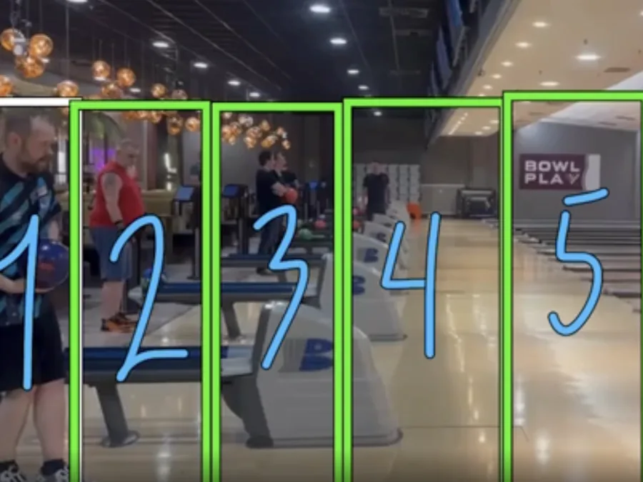 Video review annotation showing target board analysis